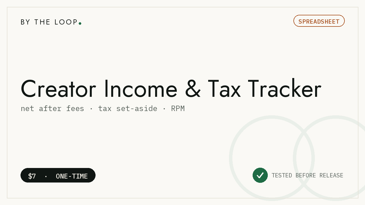 Content-Creator Income & Tax Tracker cover
