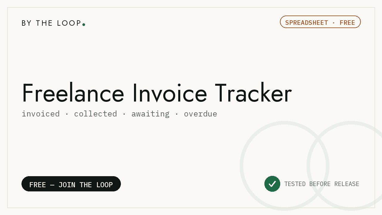 Freelance Invoice Tracker (Free) cover