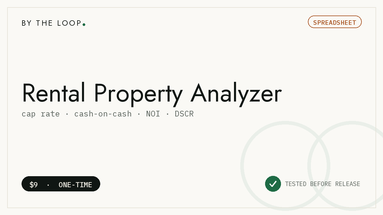 Rental Property Investment Analyzer cover